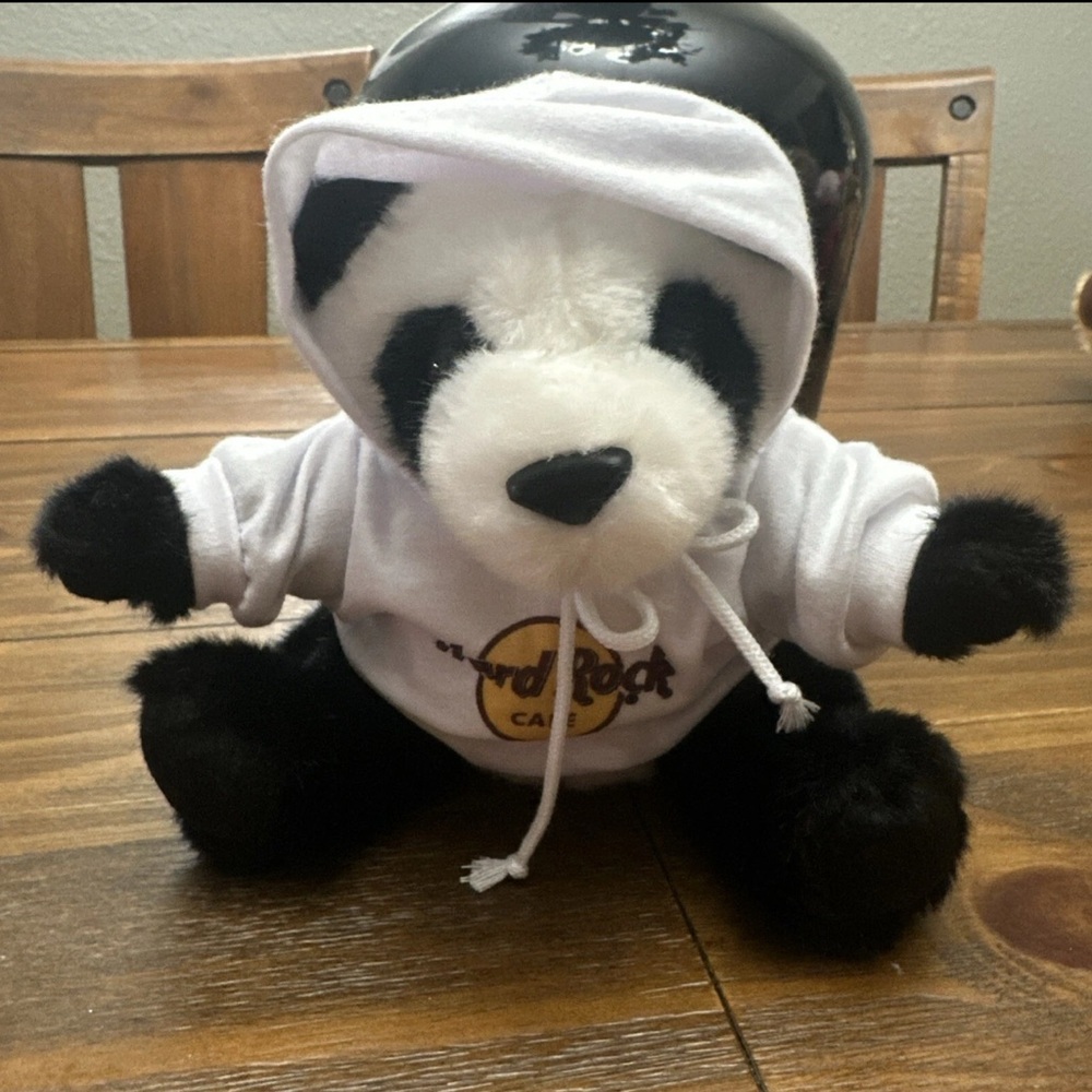Hard Rock Cafe Panda Plush with White Hoodie